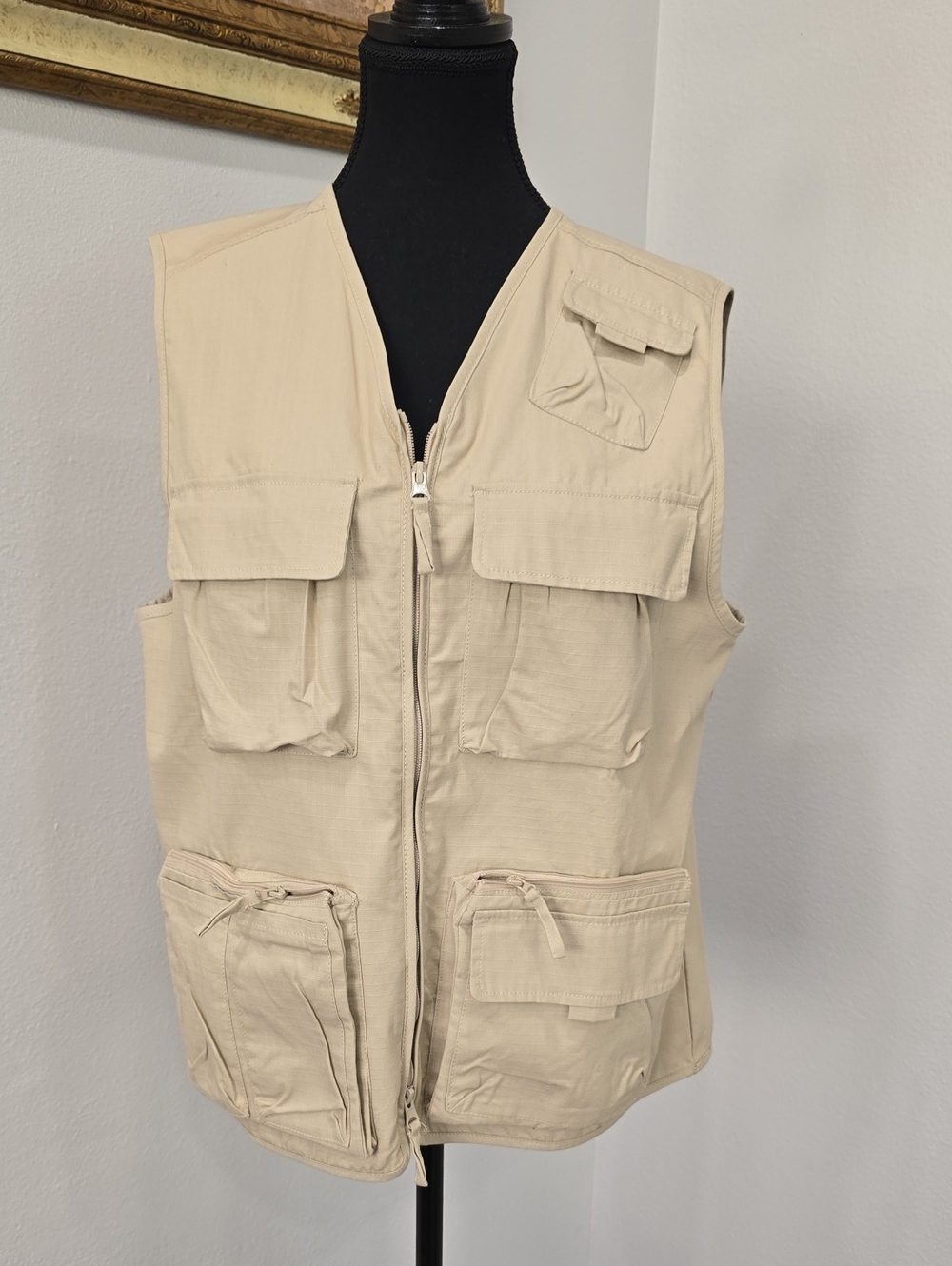 Mango Beige Multi-Pocket Utility Vest